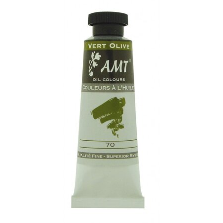 Peinture à l'huile fine en tube vert olive 45ml - amt