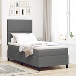 vidaXL Lit ressorts avec matelas & lumière LED gris 90x200 cm tissu côtelé