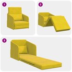 vidaXL Canapé-lit de sol 2-en-1 Jaune 65x80x83 cm Velours