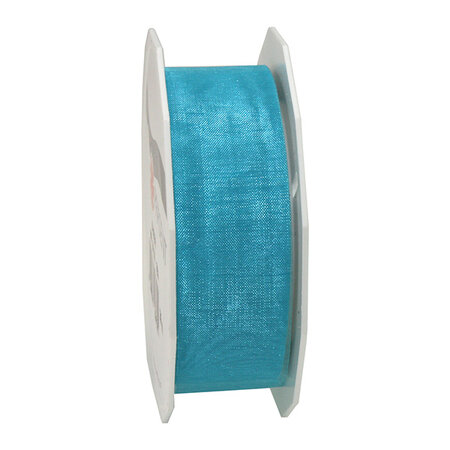 Organza sheer 25-m-rouleau 25 mm turquoise