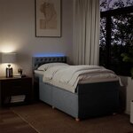 vidaXL Sommier à lattes de lit avec matelas Gris clair 100x200cm Tissu