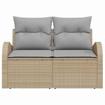 vidaXL Canapé de jardin avec coussin Beige 124 x 62 x 69cm polyrotin
