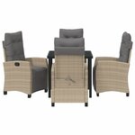 vidaXL Ensemble de salle à manger pour jardin 5 Pièces Beige polyrotin