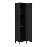 Armoire étagère meuble de rangement 180 x 38 x 38 cm métallique acier noir mat 03_0008914