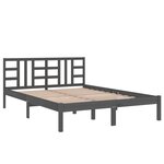 vidaXL Cadre de lit sans matelas gris 200x200 cm bois massif