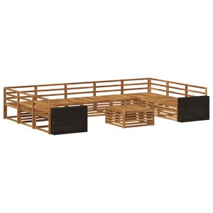 vidaXL Ensemble de canapés d'extérieur 10 Pièces Naturel