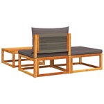 vidaXL Salon de jardin avec coussins 3 Pièces bois massif d'acacia