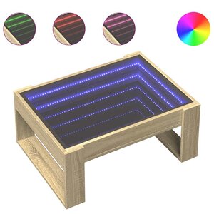 vidaXL Table basse avec LED infini chêne sonoma 70x53x30 cm