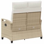vidaXL Banc de jardin avec oreiller Beige et crème 105 x 60 x 112 cm