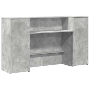 vidaXL Bureau de réception gris béton 180x50x103 5cm bois d'ingénierie