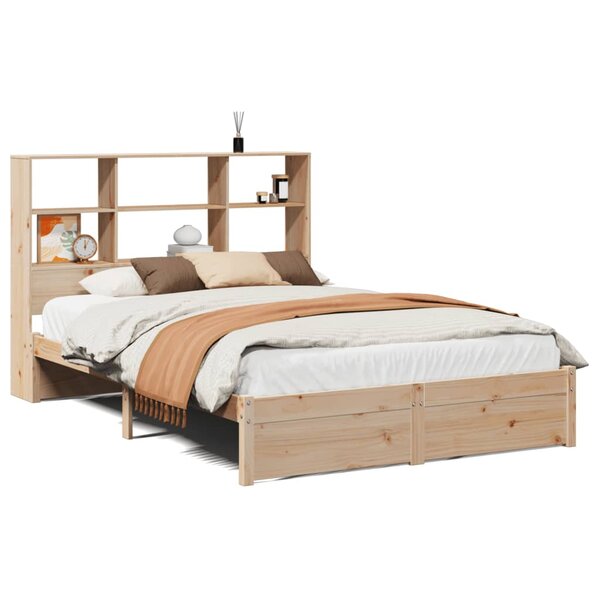 vidaXL Lit bibliothèque sans matelas 160x200 cm bois massif de pin