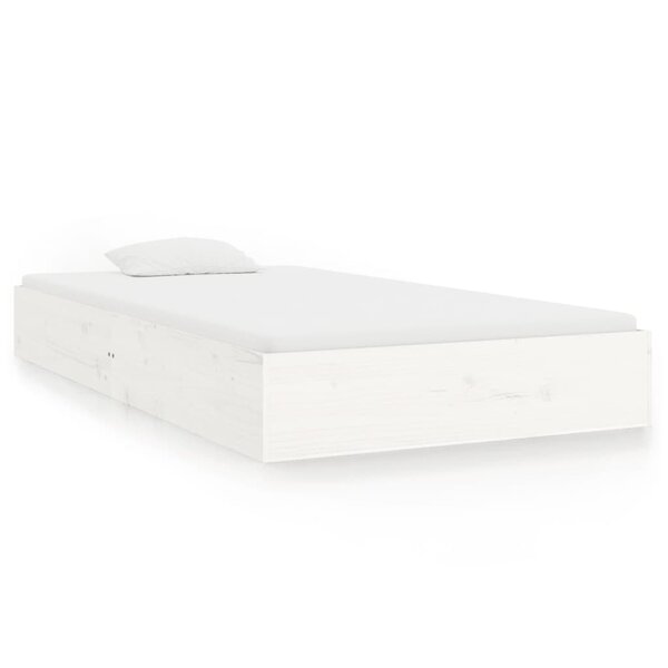 vidaXL Cadre de lit sans matelas blanc bois massif 100x200 cm