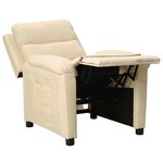 vidaXL Fauteuil inclinable Crème Tissu