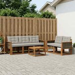 vidaXL Ensemble de canapés d'extérieur 6 pc Naturel et gris clair