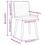 vidaXL Chaises à manger lot de 2 bleu tissu