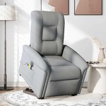 vidaXL Fauteuil inclinable de massage électrique Gris clair Tissu