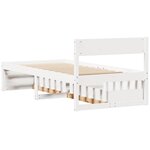 vidaXL Cadre de lit sans matelas blanc 75x190 cm bois de pin massif