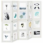 vidaXL Cloison de séparation 5 panneaux blanc bois de paulownia massif