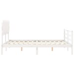 vidaXL Cadre de lit sans matelas blanc 140x190 cm bois massif