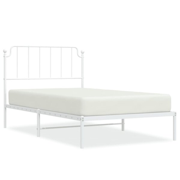 vidaXL Cadre de lit métal sans matelas et tête de lit blanc 107x203 cm