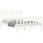 vidaXL Cadre de lit sans matelas blanc 140x190 cm bois de pin massif