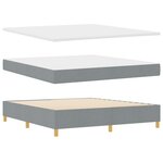 Lit à ressorts vidaXL avec matelas Gris clair 180x200 cm Tissu
