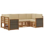 vidaXL Ensemble de canapé d'angle avec coussin 5 Pièces Naturel