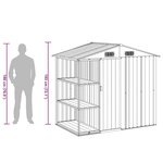 vidaXL Abri de jardin avec étagère Gris 205x130x183 cm Fer