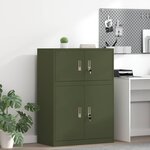 vidaXL Armoire de rangement Vert olive 80 x 40 x 40 cm Acier