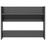 vidaXL Armoire à chaussures murale gris brillant bois d'ingénierie