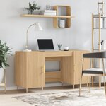 vidaXL Bureau chêne sonoma 140x50x75 cm bois d'ingénierie