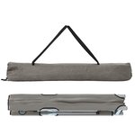 vidaXL Lit de camping pliable avec sac de transport  gris  en tissu Oxford 600D.