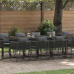 vidaXL Ensemble de salle à manger pour jardin 13 Pièces Noir Acier