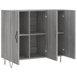 vidaXL Buffet sonoma gris 90x34x80 cm bois d'ingénierie
