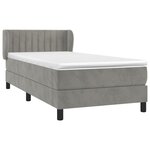 vidaXL Sommier à lattes de lit et matelas Gris clair 90x200 cm Velours