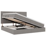 vidaXL Lit de rangement LED avec matelas Taupe 200 x 200 cm Tissu