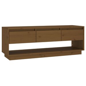 vidaXL Meuble TV Marron miel 110 5x34x40 cm Bois de pin massif