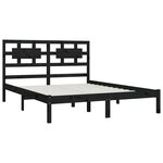 vidaXL Cadre de lit sans matelas noir 200x200 cm bois massif de pin