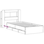 vidaXL Cadre de lit avec rangement Gris béton 75 x 190 cm