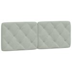 vidaXL Coussin de tête de lit gris clair 140 cm velours