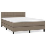 vidaXL Sommier à lattes de lit avec matelas Taupe 140x200 cm Tissu
