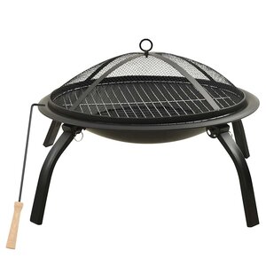 vidaXL Foyer et barbecue avec tisonnier 2 en 1 56x56x49 cm Acier