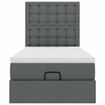 vidaXL Cadre de lit ottoman avec matelas gris foncé 100x200 cm tissu