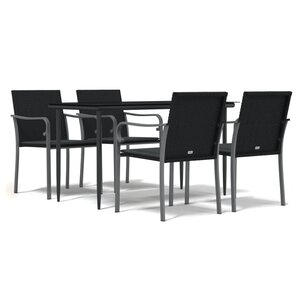 vidaXL Ensemble à manger de jardin 5 Pièces coussins résine tressée acier