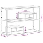 vidaXL Table console argenté inox et bois de mélèze massif