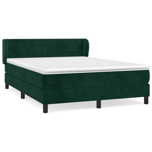 vidaXL Sommier à lattes de lit et matelas Vert foncé 140x190cm Velours