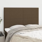 vidaXL Tête de lit Marron foncé 144 x 5 x 118/128 cm Tissu