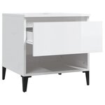 vidaXL Table d'appoint Blanc brillant 50x46x50 cm Bois d'ingénierie