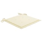 vidaXL Chaises de jardin lot de 2 et coussins crème Bois teck massif