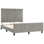 vidaXL Cadre de lit avec tête de lit Gris clair 140x200 cm